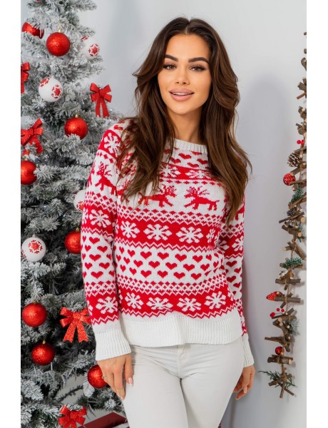Sweter świąteczny renifer sweter na prezent świąteczny