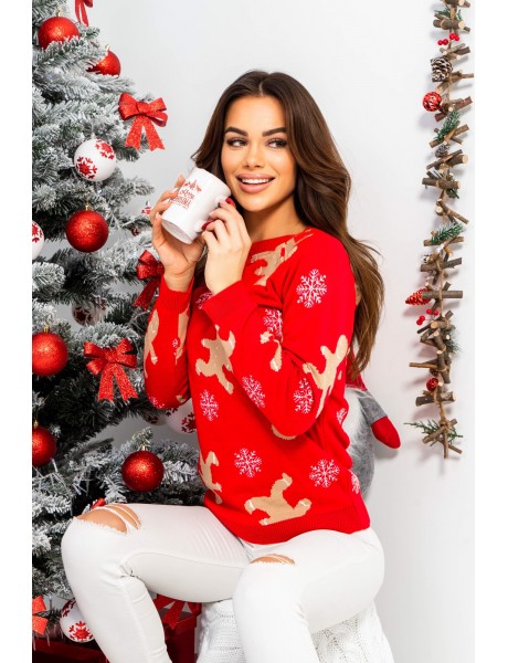 Sweter świąteczny renifer sweter na prezent świąteczny